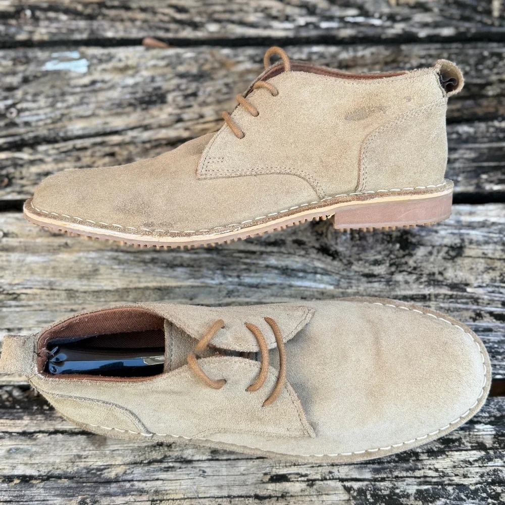 Red Tape Sandover Mens Tan Suede Leather Round Toe Sz 10 Lace Up Chukka Boots T7